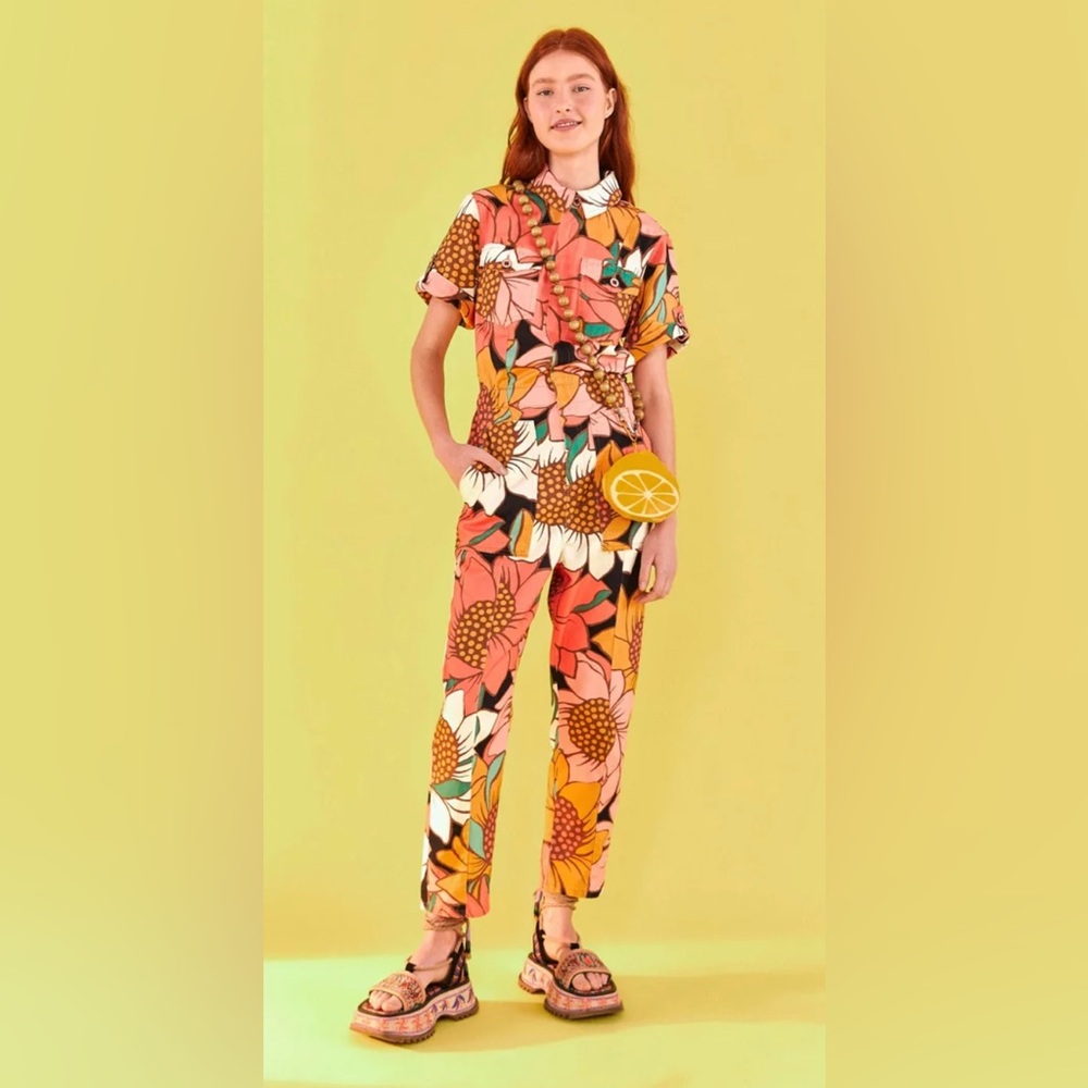 Farm Rio Sunflower Jumpsuit Size Small NEW WITH TAGS!